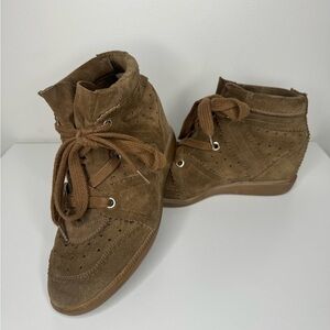 Isabel Marant BOBBY SNEAKERS suede calfskin leather wedge sneakers - Size 39